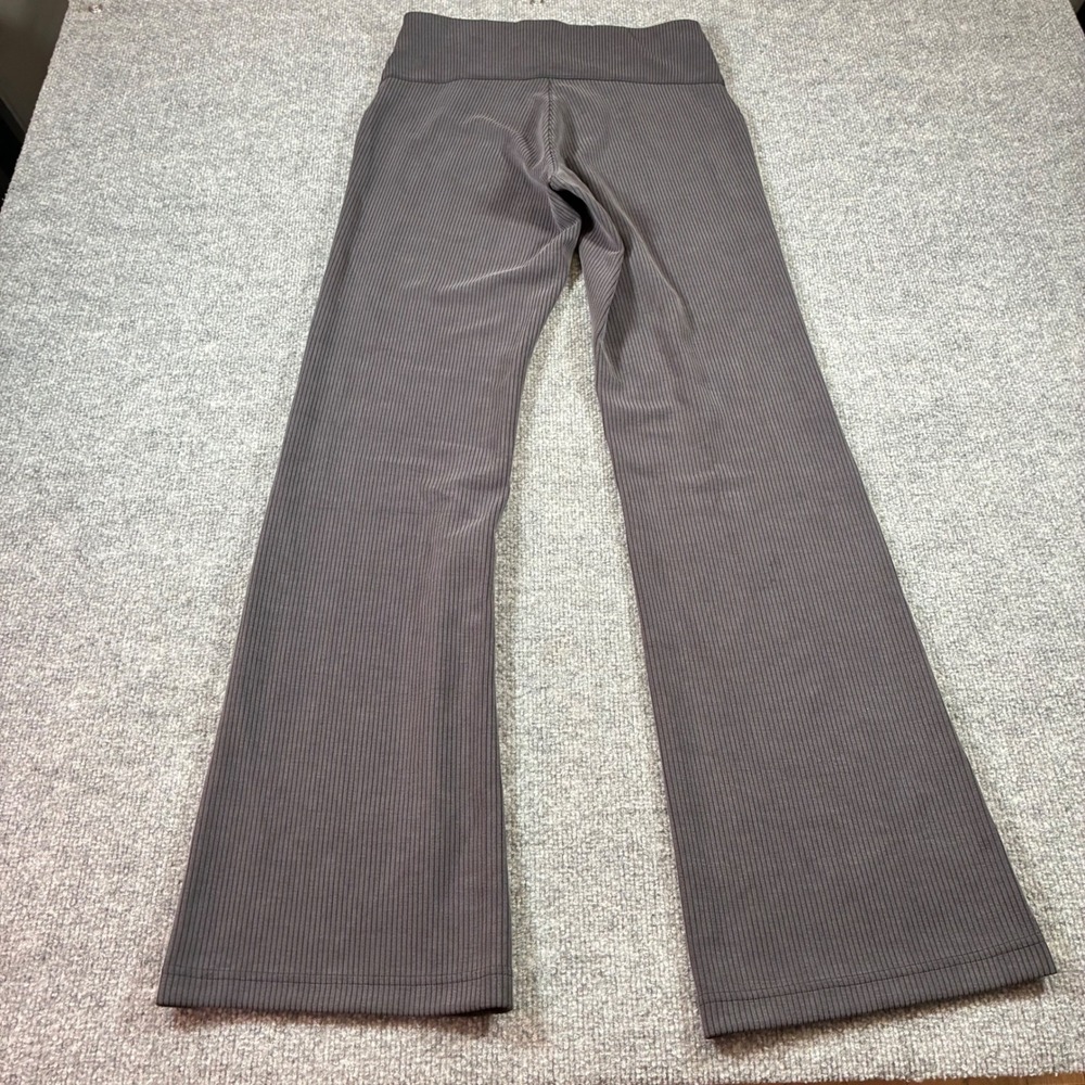 Lululemon Ribbed Softstreme Flared Pants Womens 8 Gray High Rise Stretch - Picture 5 of 11